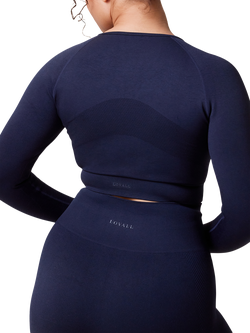 Lovall Sculpt Seamless Long Sleeve Top, Shadow - view 2, Deep Navy
