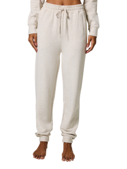 Lovall Luxe High Waist Lounge Joggers, Vanilla Marl