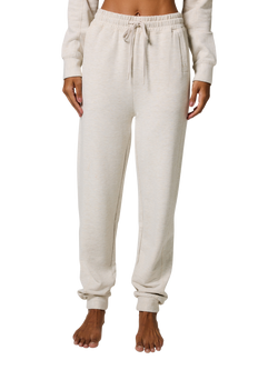 Lovall Luxe High Waist Lounge Joggers, Vanilla Marl, Vanilla Marl
