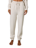 Lovall Tall Luxe Lounge High Waist Joggers, Vanilla Marl