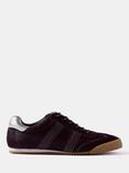 Mint Velvet Nelle Suede Textured Trainers, Red Burgundy