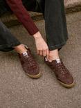Mint Velvet Nelle Suede Textured Trainers, Red Burgundy