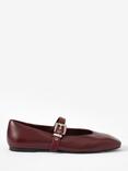 Mint Velvet Leather Ballet Flats, Burgundy