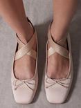 Mint Velvet Kallie Strappy Ballerina Pumps, Light Pink