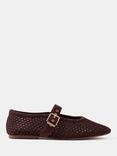 Mint Velvet Trixie Brown Mesh Ballet Flat Pumps