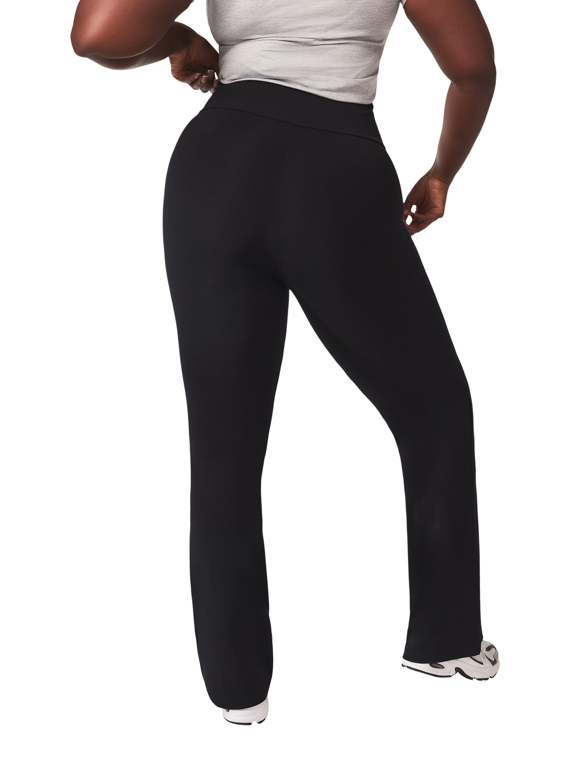 Product image 2 of 5, which shows Lovall Regular High Waist Lightweight Flared Leggings, Black, 6