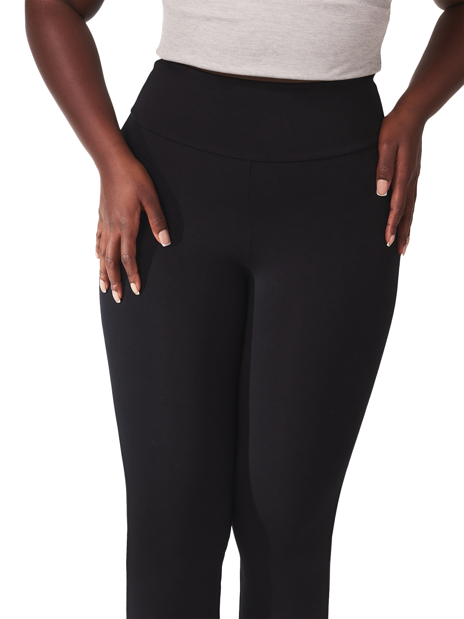 Product image 3 of 6, which shows Lovall Petite High Waist Lightweight Flared Leggings, Black, 6