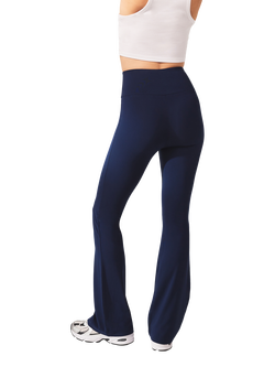 Lovall Tall High Waist Lightweight Flared Leggings - view 2, Navy