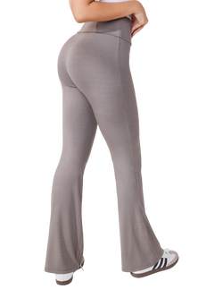 Lovall Regular High Waist Lightweight Flared Leggings - view 2, Slate Green