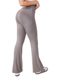 Lovall Petite High Waist Lightweight Flared Leggings, Slate Green