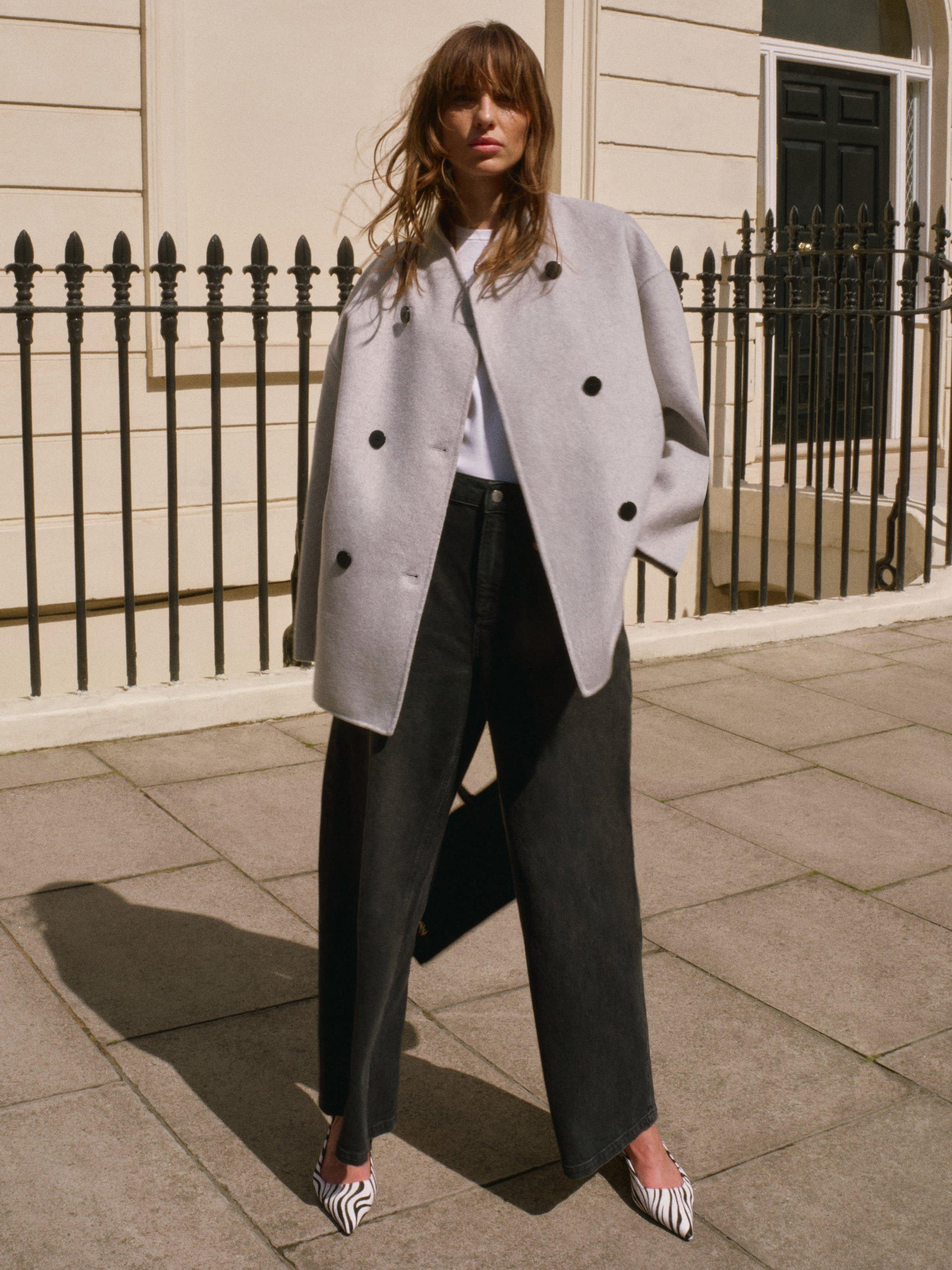 Product image 4 of 8, which shows Mint Velvet Scarf Detail Coat, Grey, L