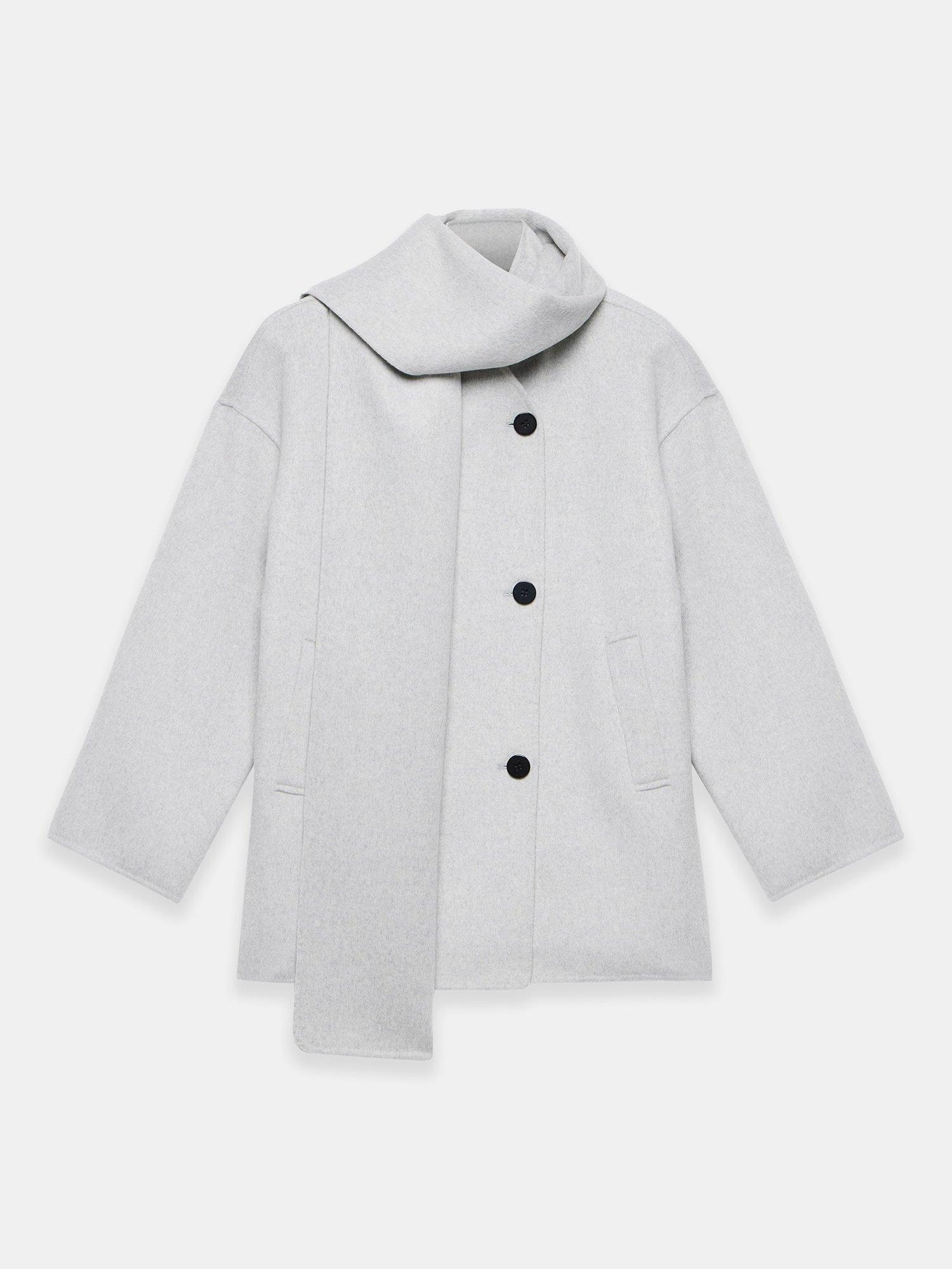 Product image 7 of 8, which shows Mint Velvet Scarf Detail Coat, Grey, L