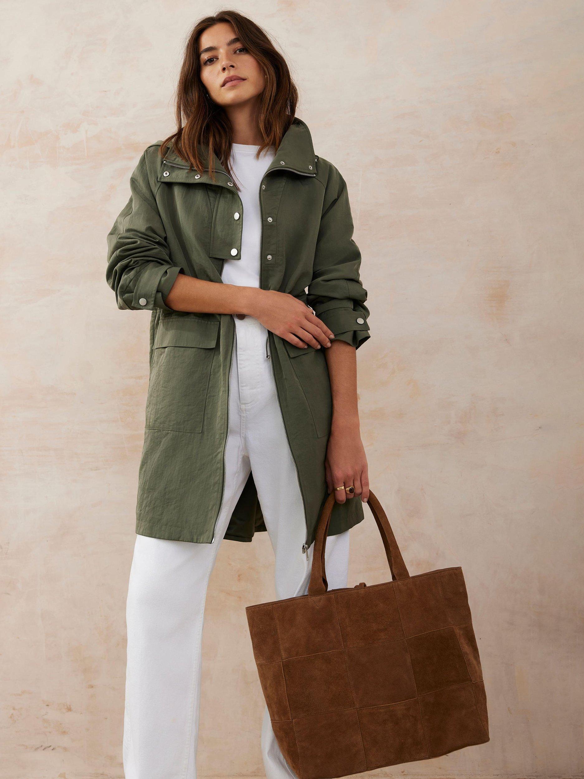 Product image 4 of 8, which shows Mint Velvet Utility Parka Coat, Green, L