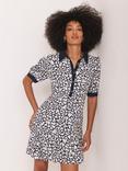 Mint Velvet Heart Print Mini Dress, Navy/White