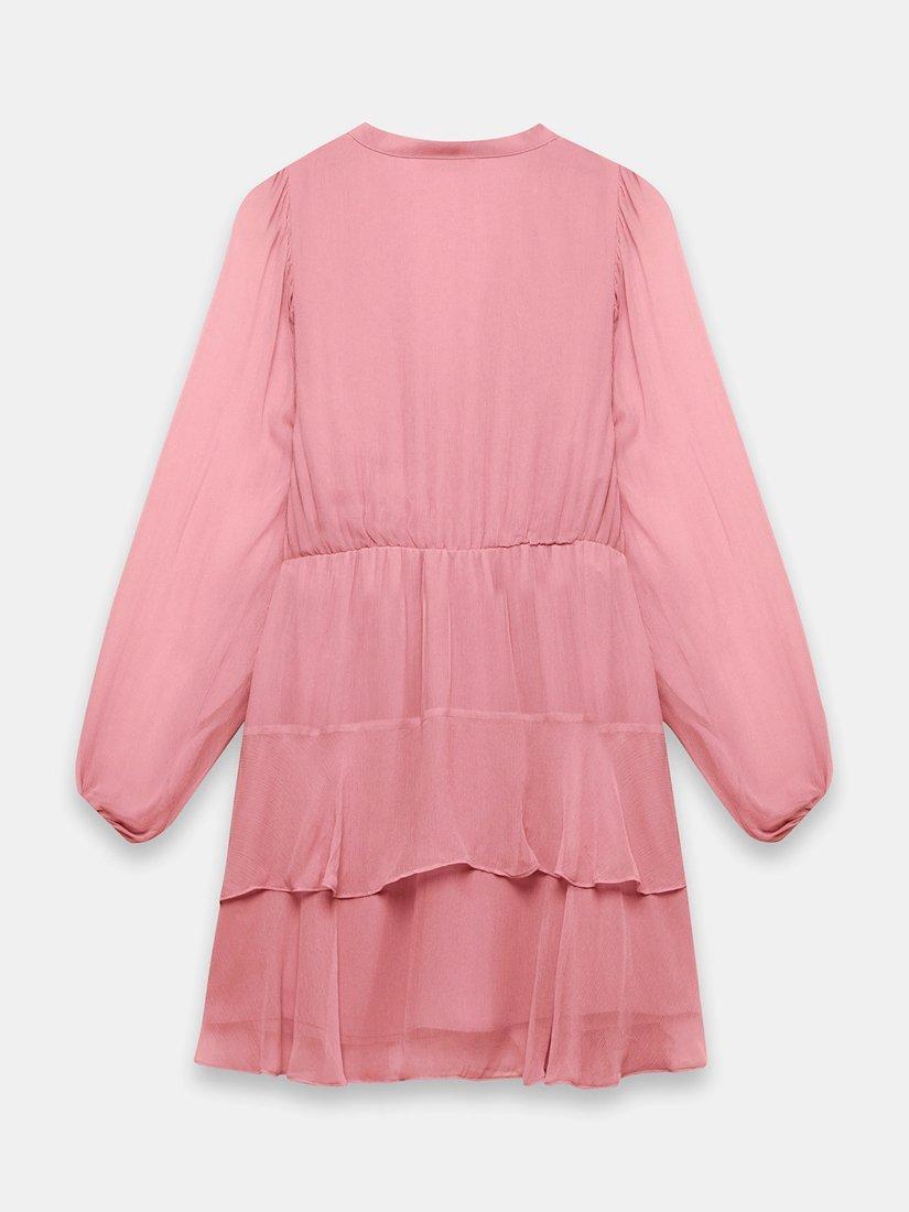 Product image 8 of 8, which shows Mint Velvet Ruffle Boho Mini Dress, Pink, 18