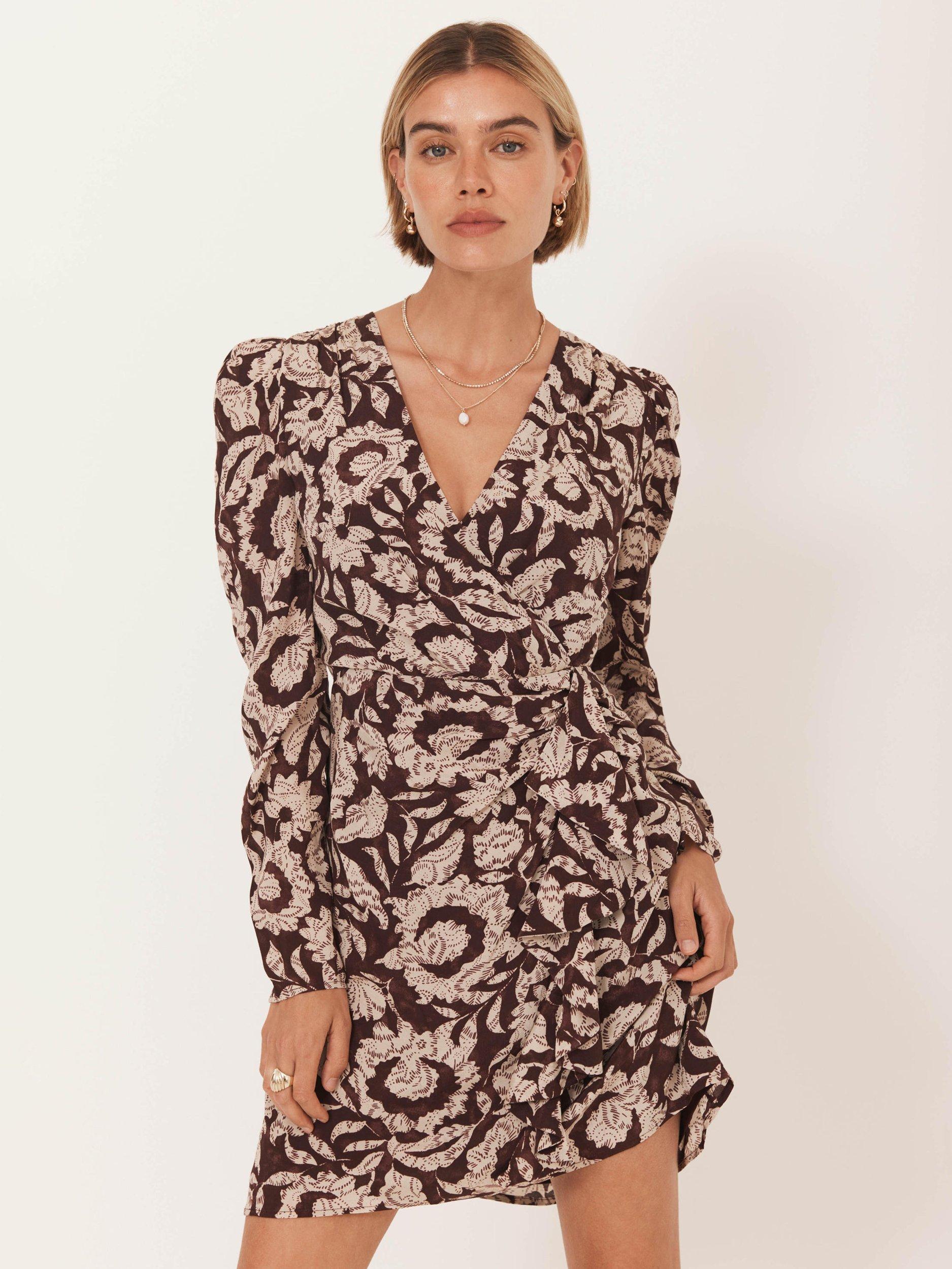 Product image 3 of 8, which shows ral Print Wrap Dress RDBU 18