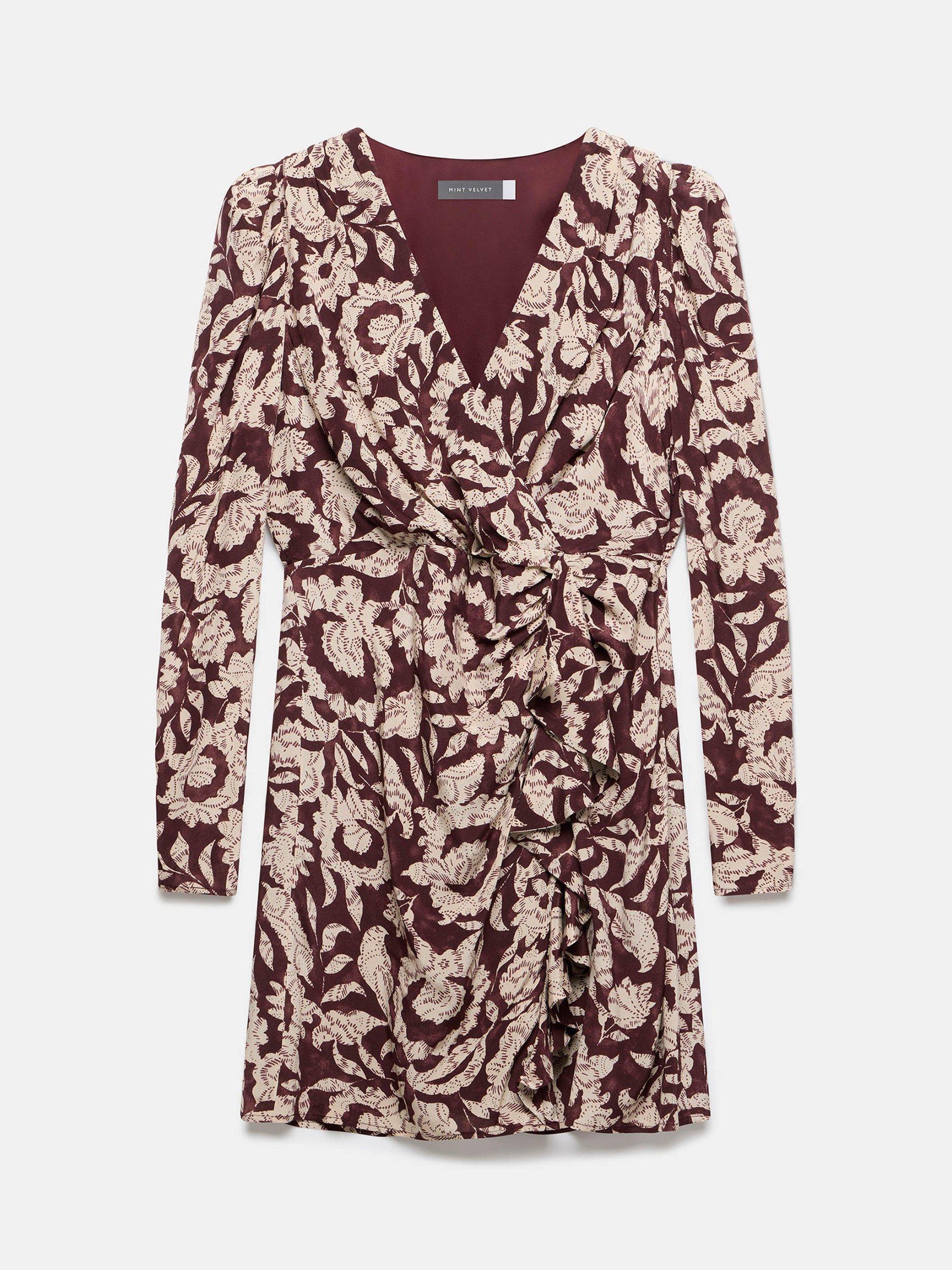Product image 7 of 8, which shows ral Print Wrap Dress RDBU 18