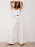 Mint Velvet Wide Leg Mid Rise Cotton Denim Jeans