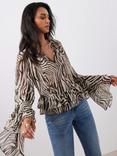 Mint Velvet Zebra Print Ruffle Top, Multi