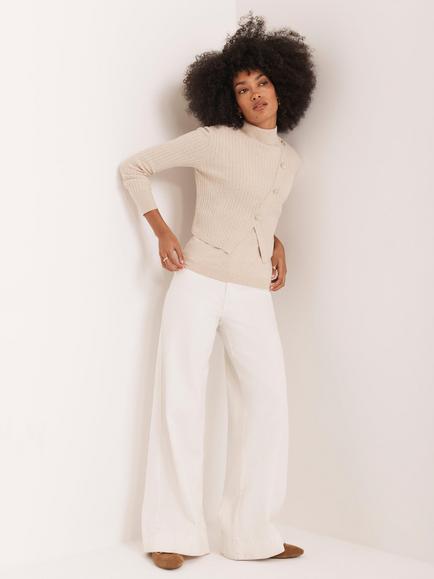 Mint Velvet Layer Ribbed Jumper, Natural