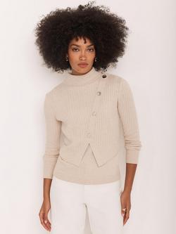 Mint Velvet Layer Ribbed Jumper - view 2, Natural