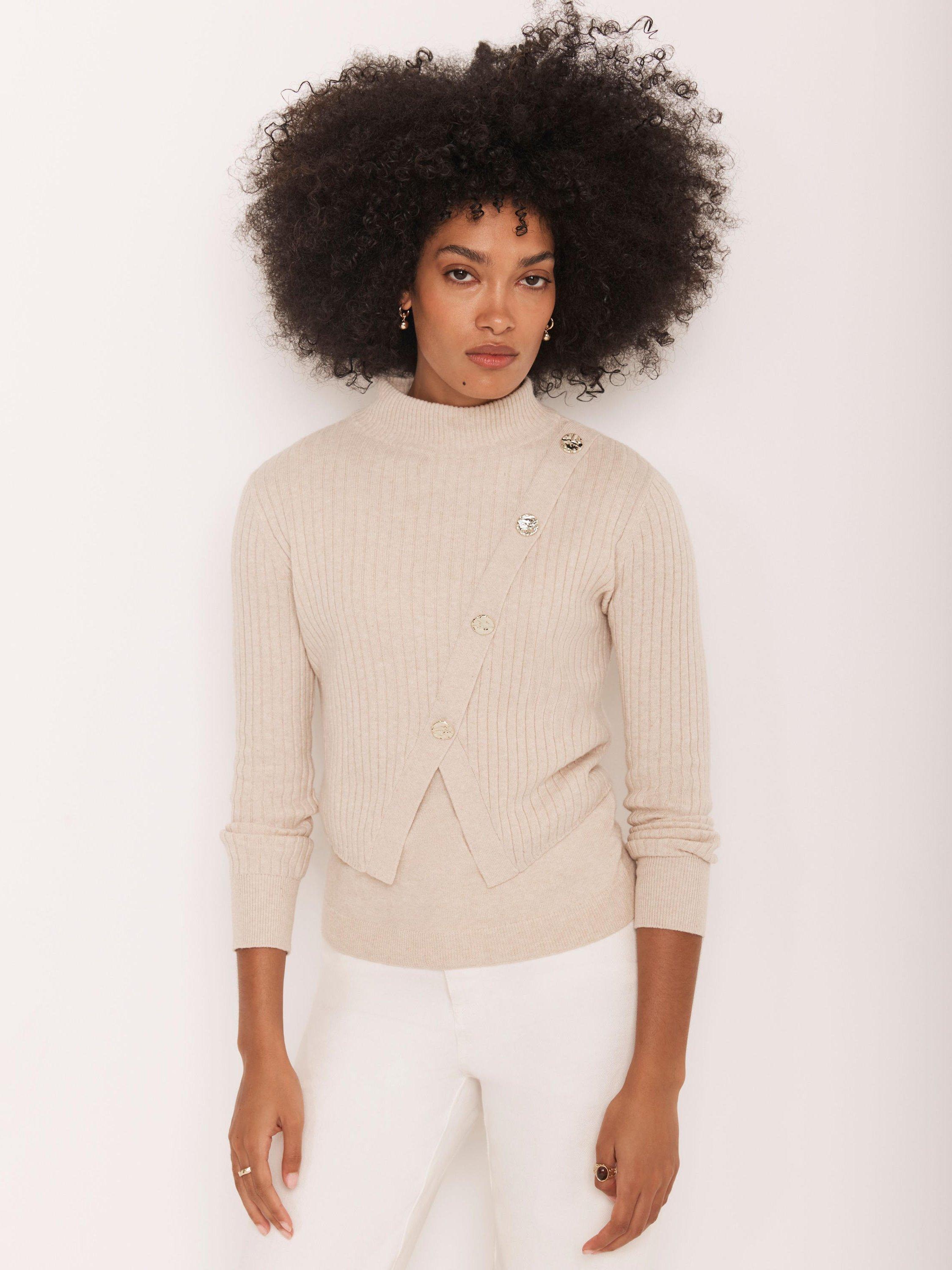 Product image 4 of 7, which shows Mint Velvet Layer Ribbed Jumper, Natural, L