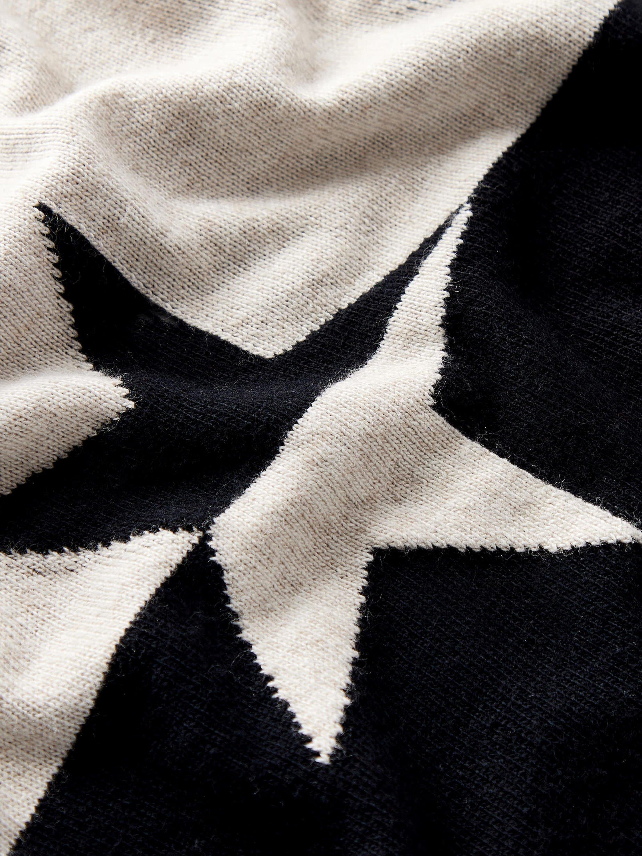 Product image 8 of 8, which shows Mint Velvet Colour Block Star Jumper, Natural Stone, XS