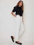 Mint Velvet Cotton Frill Short Sleeve Round Neck T-Shirt