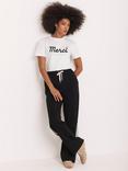 Mint Velvet Cotton Merci Graphic Short Sleeve Round Neck T-Shirt