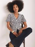 Mint Velvet Heart Print Short Sleeve Collar Blouse