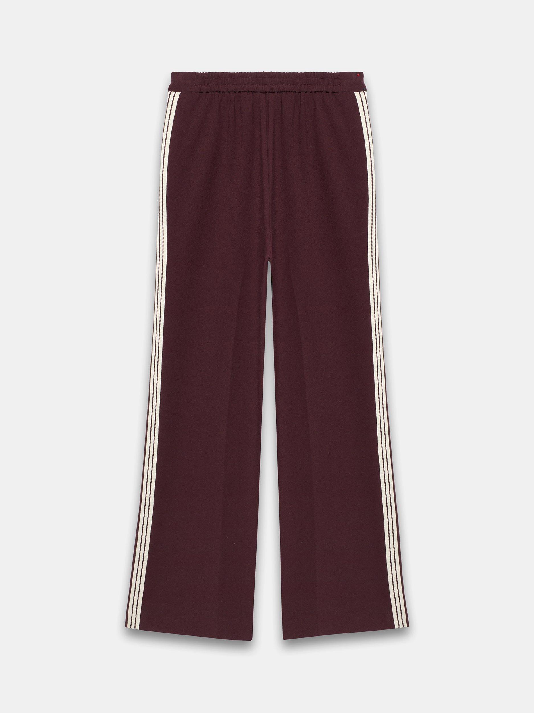Product image 6 of 6, which shows Mint Velvet Side Stripe Trousers, Burgundy, 6R
