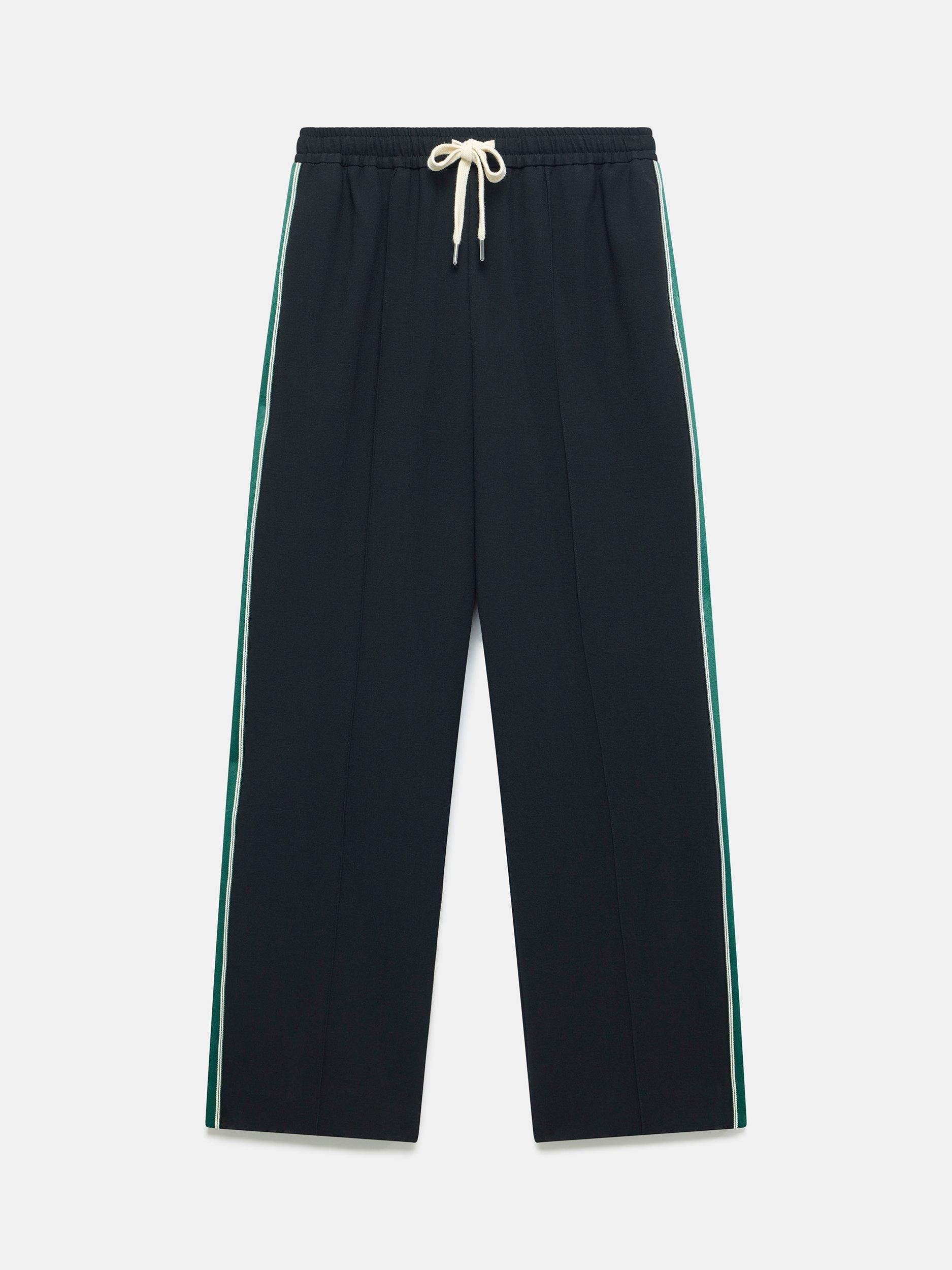 Product image 6 of 8, which shows Mint Velvet Side Stripe Wide Leg Trousers, Black, L Reg
