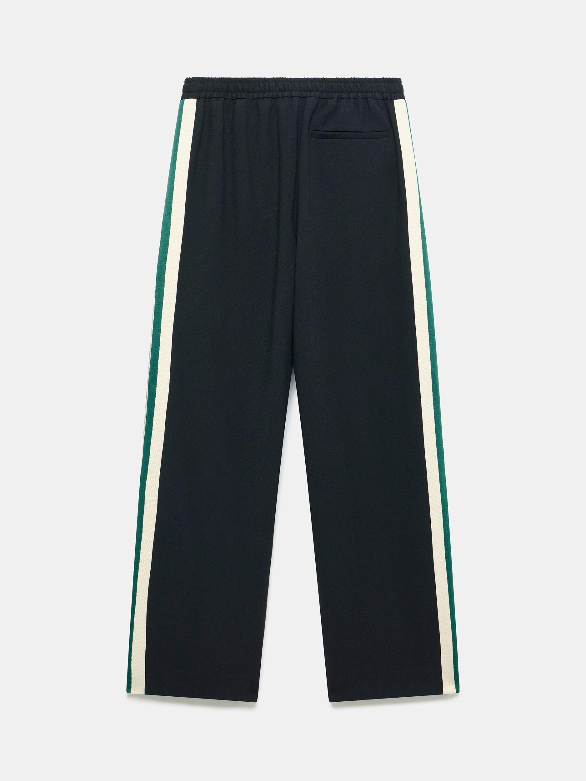 Product image 7 of 8, which shows Mint Velvet Side Stripe Wide Leg Trousers, Black, L Reg