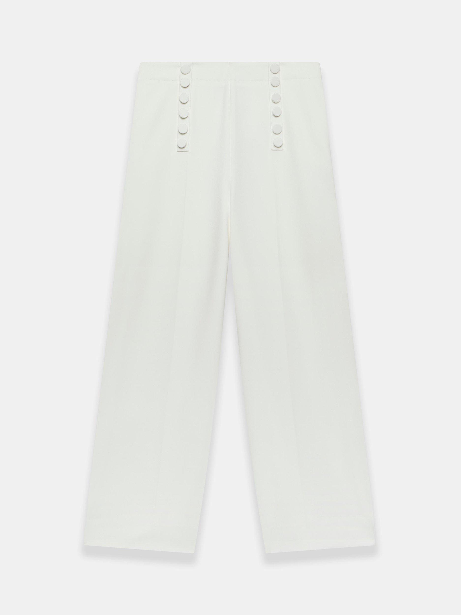 Product image 6 of 7, which shows Mint Velvet High Waisted Wide Leg Trousers, White, 16R