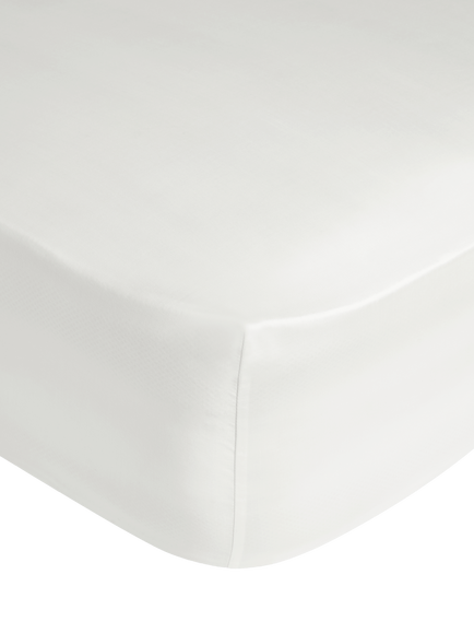 John Lewis 300 Thread Count Fitted Sheet containing TENCEL™ Lyocell, White
