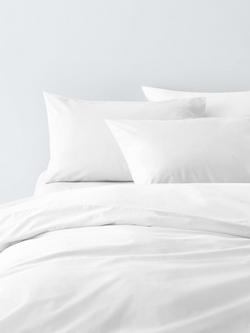 John Lewis Crisp & Fresh Cotton Rich 200 Thread Count Deep Fitted Sheet, White White