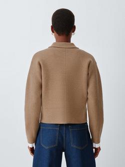 John Lewis Double Knit Wool Jacket, Camel - view 2, Camel