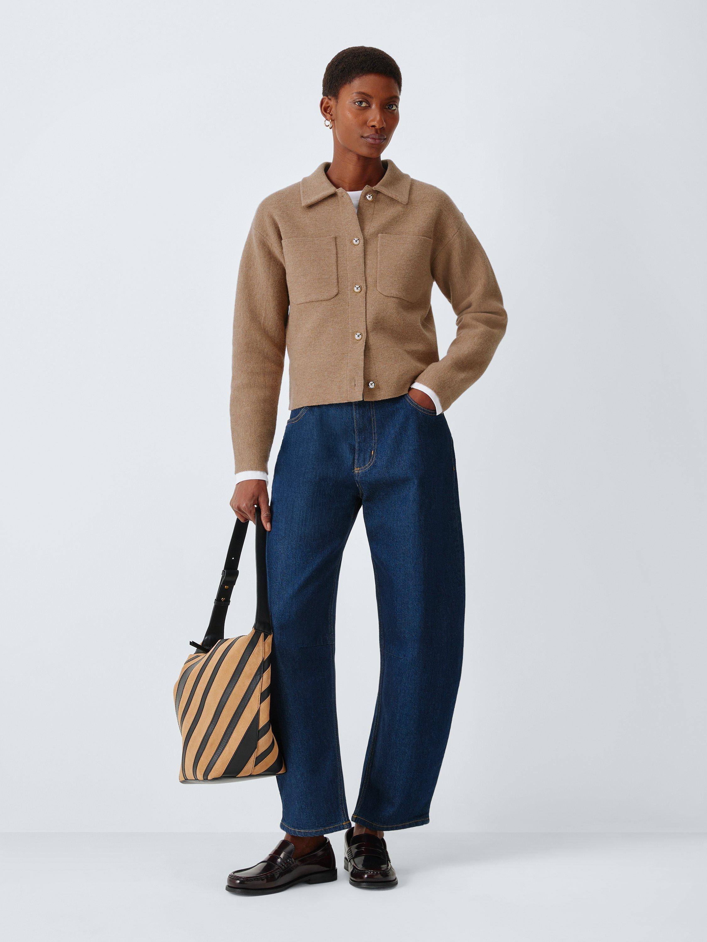 Product image 3 of 6, which shows John Lewis Double Knit Wool Jacket, Camel, XS
