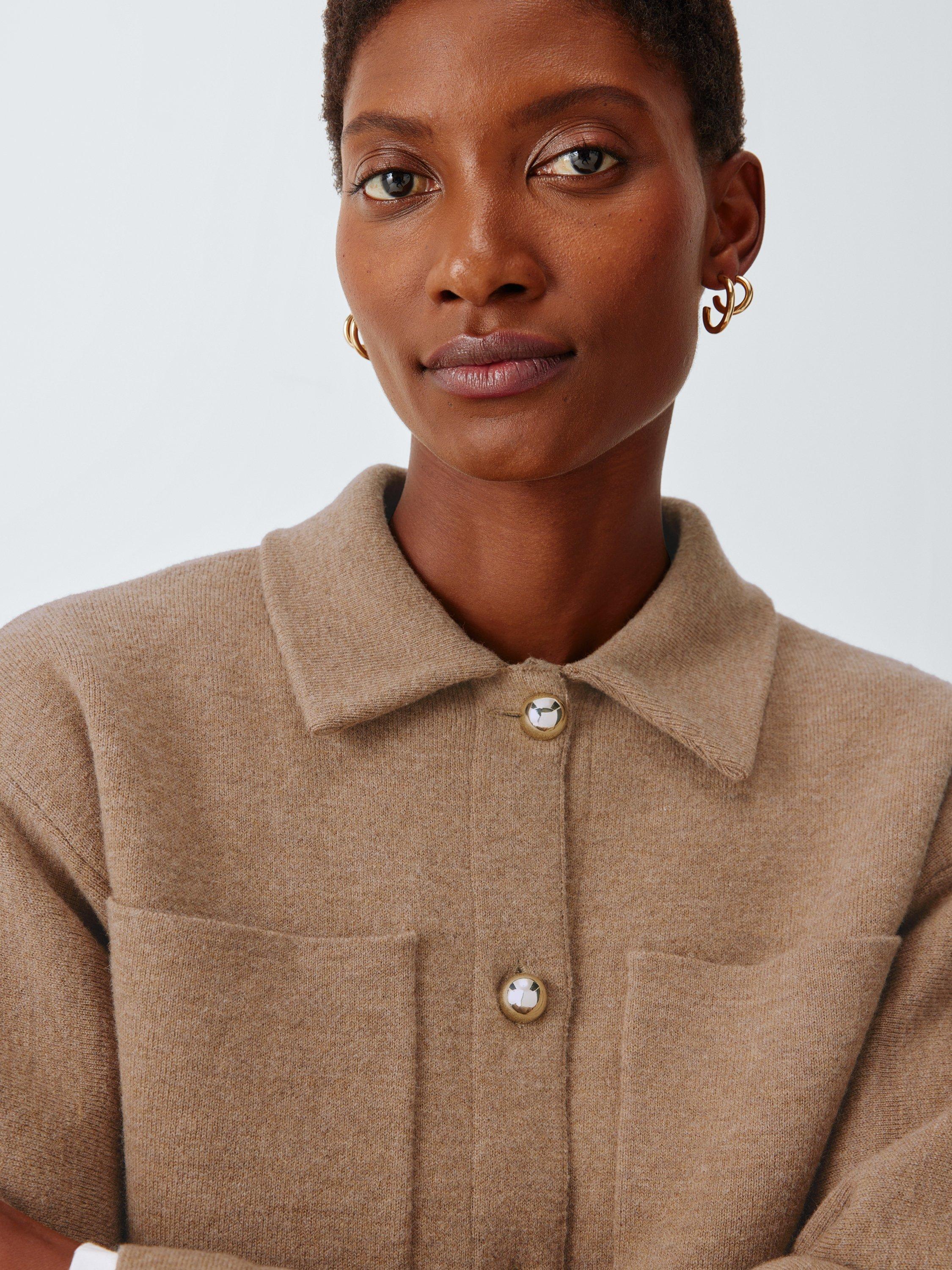 Product image 5 of 6, which shows John Lewis Double Knit Wool Jacket, Camel, XS