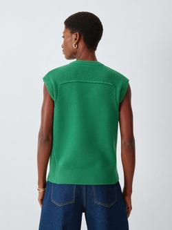 John Lewis Lambswool Saddle Shoulder Tank Top, Pine Green - view 2, Pine Green