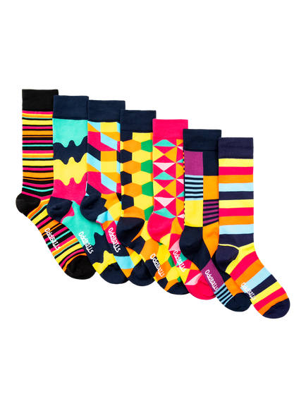 OddBalls Mix & Match Stretch Cotton Socks, Pack of 7, Multi