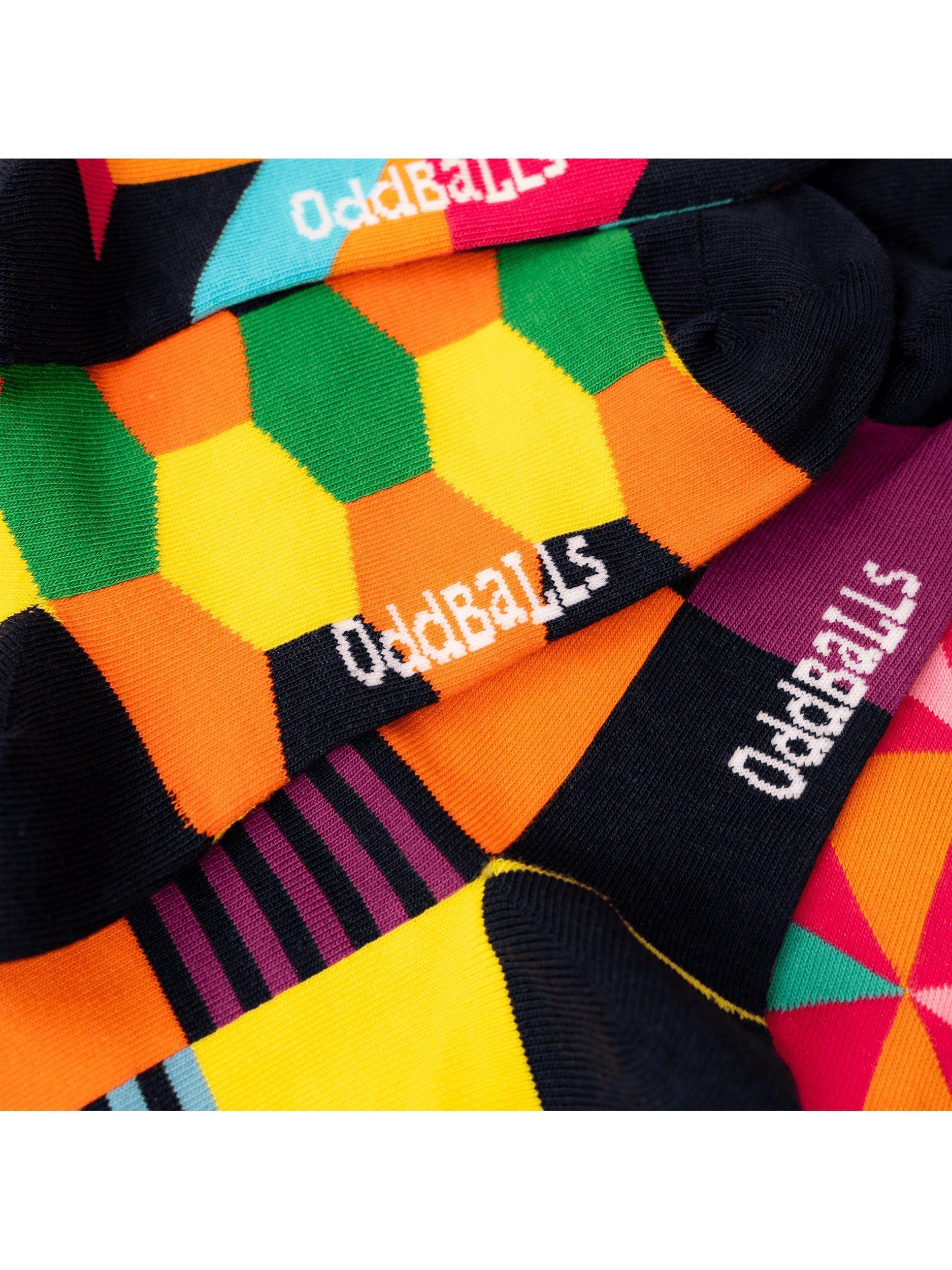 Product image 3 of 4, which shows OddBalls Mix & Match Stretch Cotton Socks, Pack of 7, Multi, Multi, 3–6
