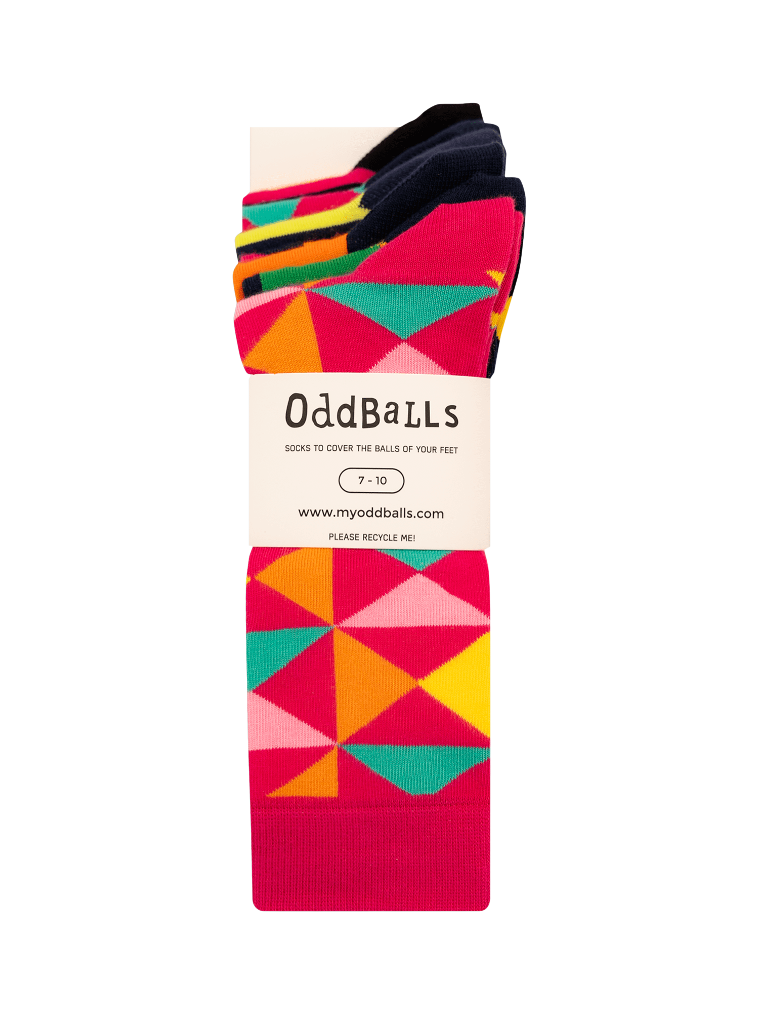 Product image 4 of 4, which shows OddBalls Mix & Match Stretch Cotton Socks, Pack of 7, Multi, Multi, 3–6