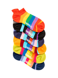 OddBalls Stripes Stretch Cotton Ankle Socks, Pack of 6, Multi