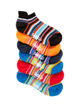 OddBalls Lines Stretch Cotton Ankle Socks, Pack of 6, Multi