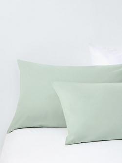 John Lewis Crisp & Fresh Cotton Rich 200 Thread Count Duvet Cover Set, Green Light - view 2, Green Light