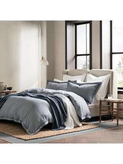 Christy Gingham Reversible Duvet Cover Set, Blue