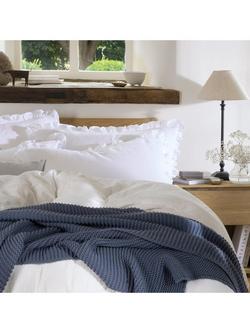 Christy Organic Retreat Ruffle Duvet Cover Set, White