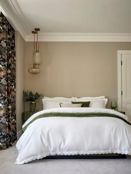 Christy Scallop Duvet Cover Set, Matcha