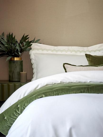 Christy Scallop Duvet Cover Set - view 2, Matcha